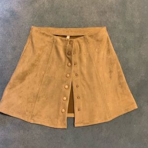 Olive Button Down Skirt